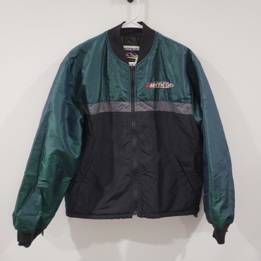 Vintage Arctic Cat Womens‎ Illusion Zipout Jacket Size Medium Nylon Snowmobile